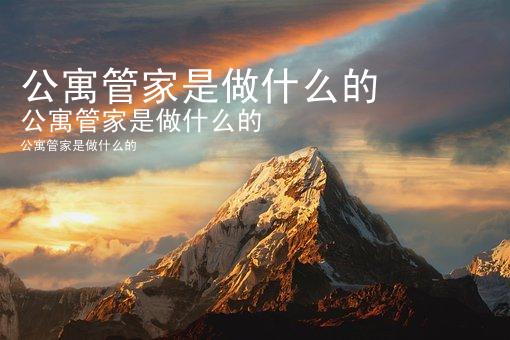 公寓管家是做什么的