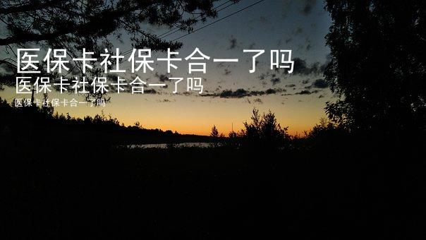 医保卡社保卡合一了吗